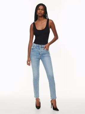 Aritzia Denim Forum The Yoko High-Rise Slim Jeans Light Blue Size 28